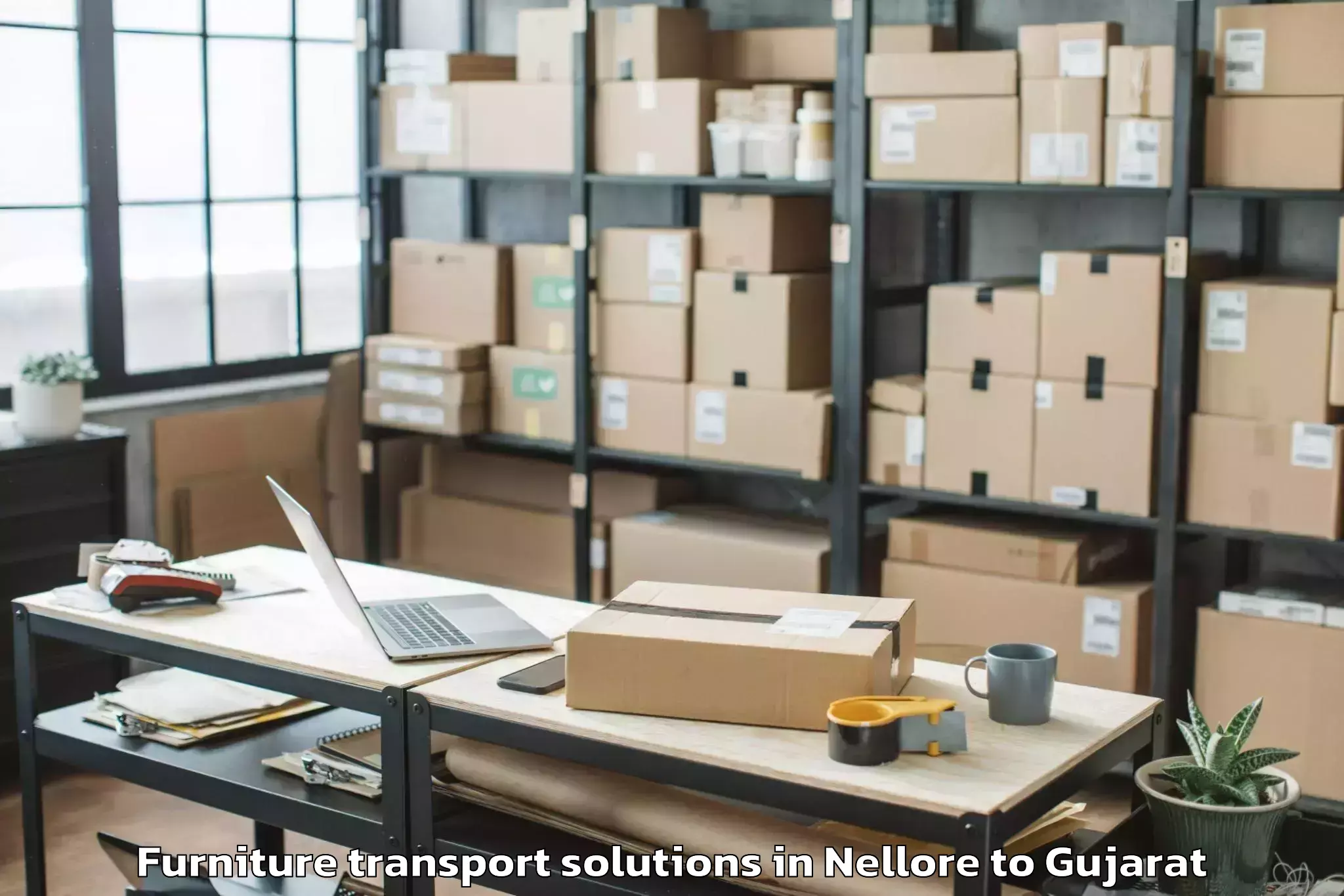 Top Nellore to Netrang Furniture Transport Solutions Available